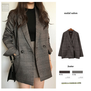 Ảnh thật 5 hình cuối-Áo khoác vest blazer kẻ caro thời trang Hàn Quốc