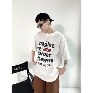 Áo Phông Nam Cotton Lạnh In Chữ Kiểu IMAGINE Unisex
