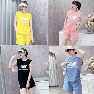 Bộ mặc nhà nữ mùa hè sát nách , đồ bộ bigsize chất cotton Gemmy House in chữ Blace NB