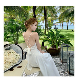 (SẴN)ĐẦM MAXI-VÁY MAXI HỞ LƯNG ĐI BIỂN SEXY MÀU TRẮNG