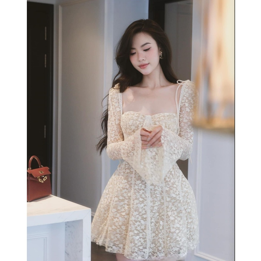 Đầm nữ dự tiệc ren tay loe sang trọng Bola Dress | BigBuy360 - bigbuy360.vn