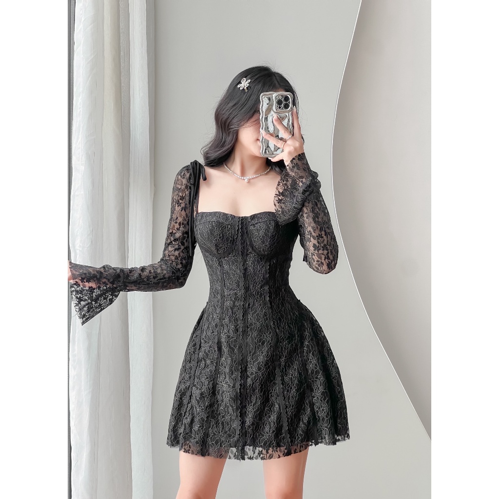 Đầm nữ dự tiệc ren tay loe sang trọng Bola Dress | BigBuy360 - bigbuy360.vn