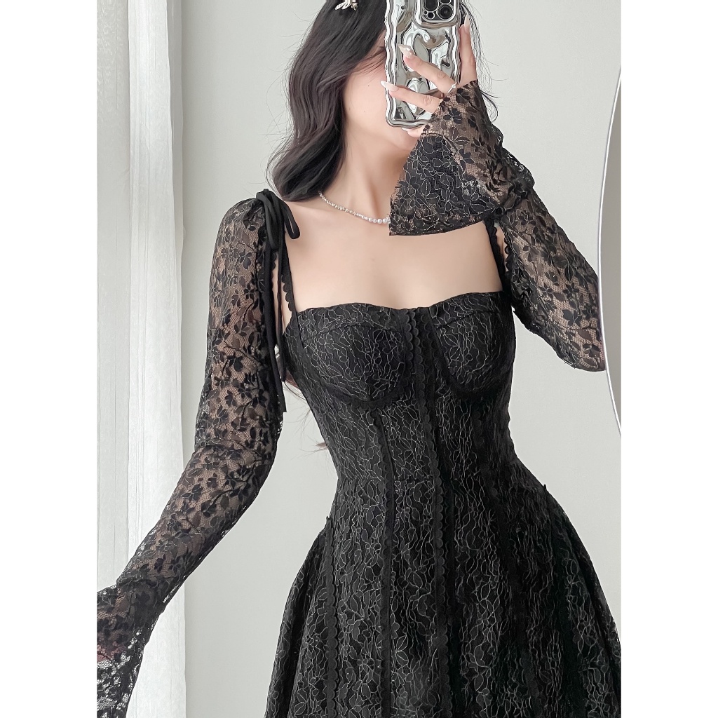 Đầm nữ dự tiệc ren tay loe sang trọng Bola Dress | BigBuy360 - bigbuy360.vn