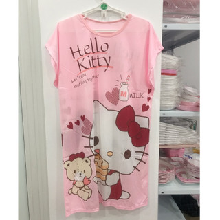 Váy đầm dáng suông mặc ở nhà hình Hello Kitty