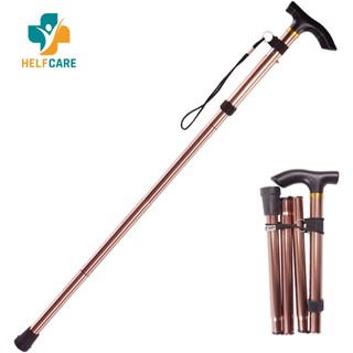 Gậy chống, Gậy Batoong gấp gọn 4 khúc cho người già có đế cao su chống trượt HelpCare