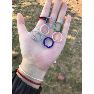 Nhẫn vòng tay vòng chân handmade hạt cườm nhiều màu