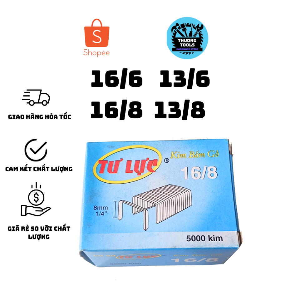 Ghim Tự Lực bấm gỗ 13/6 13/8 16/6 16/8 đủ cỡ dành cho ghim bắn gỗ cầm tay