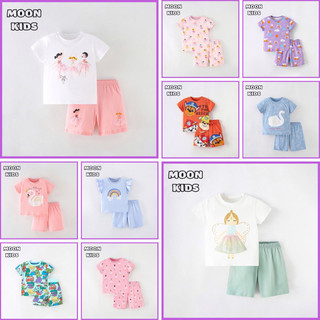 Bộ cotton hè bé gái moonkids bộ thun cotton hè bé gái nhiều mẫu hdkxk