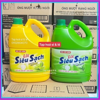 Nước Rửa Chén Lix Siêu Sạch Hương trà xanh/ Chanh Can 3,6kg