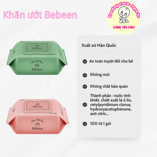 Khăn Ướt Bebeen Original Hàn Quốc 100 Tờ không mùi