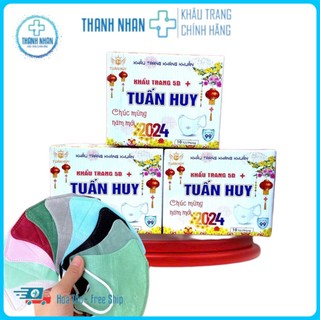  Khẩu Trang 5D Tuấn Huy,3 Lớp Kháng Khuẩn,Chống Nắng,Chống Bụi,Tia UV,Hàng Chính Hãng Công Ty.