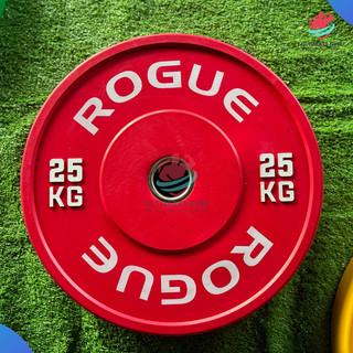 Tạ bumper màu đỏ, đĩa tạ màu deadlift rogue nhập khẩu cao cấp ultimate gym