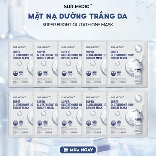Combo 10 Mặt Nạ Dưỡng Trắng Da SURMEDIC Bright Glutathione Mask 30g x 10