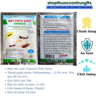 Phấn kiến bột (Gói 50g) - Bột phấn kiến vipesco diệt côn trùng