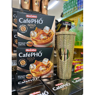 Ly kim cương 2 lớp maccoffee cafe phố Gold