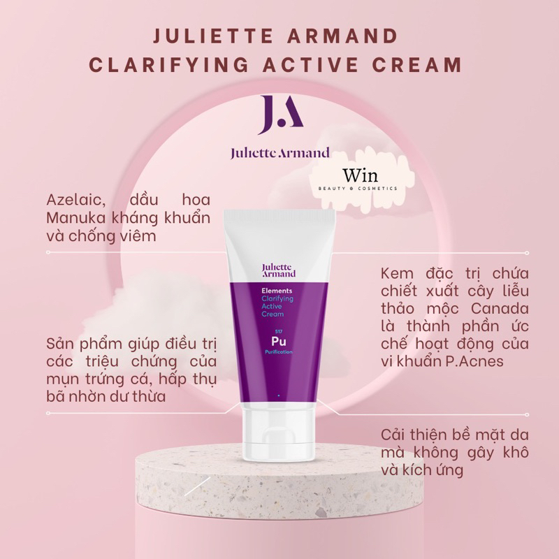 [Hàng công ty] Kem dưỡng Clarifying Active Cream - juliette Armand - Wincosmetic