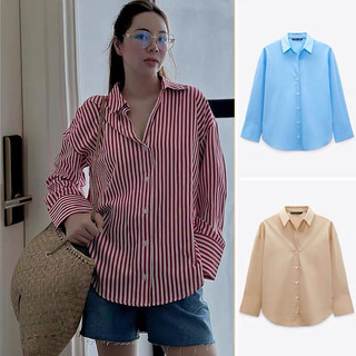 Áo sơ mi kẻ sọc zara xuất tay dài