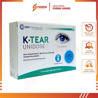 Dung dịch nhỏ mắt K-Tear Unidose - Nước mắt nhân tạo dạng tép cao cấp – COC Pharmaceutici – Hộp x 15 tép