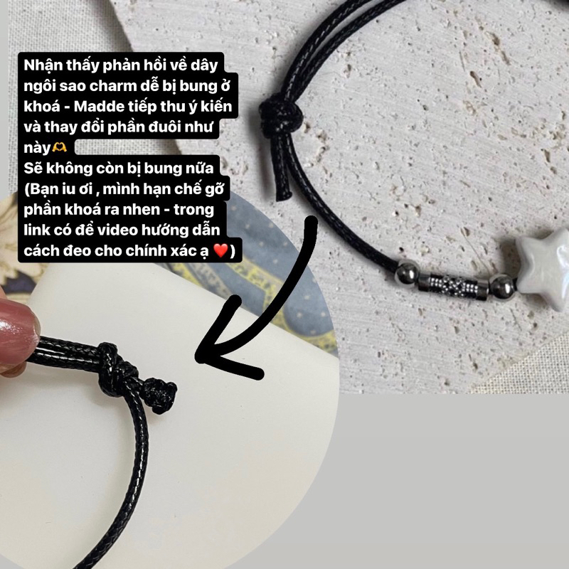 Vòng tay Sao Gốm Madde / Sao ước nguyện / Vòng tay đôi/ Vòng tay tình bạn