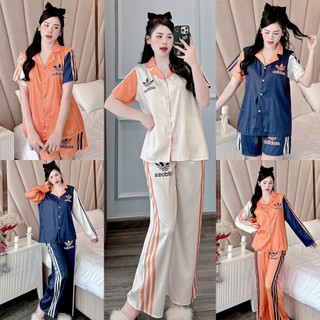 Bộ đồ nữ mặc nhà lụa xước ánh kim Das hot freesize 40-60kg - Chun's sleepwear