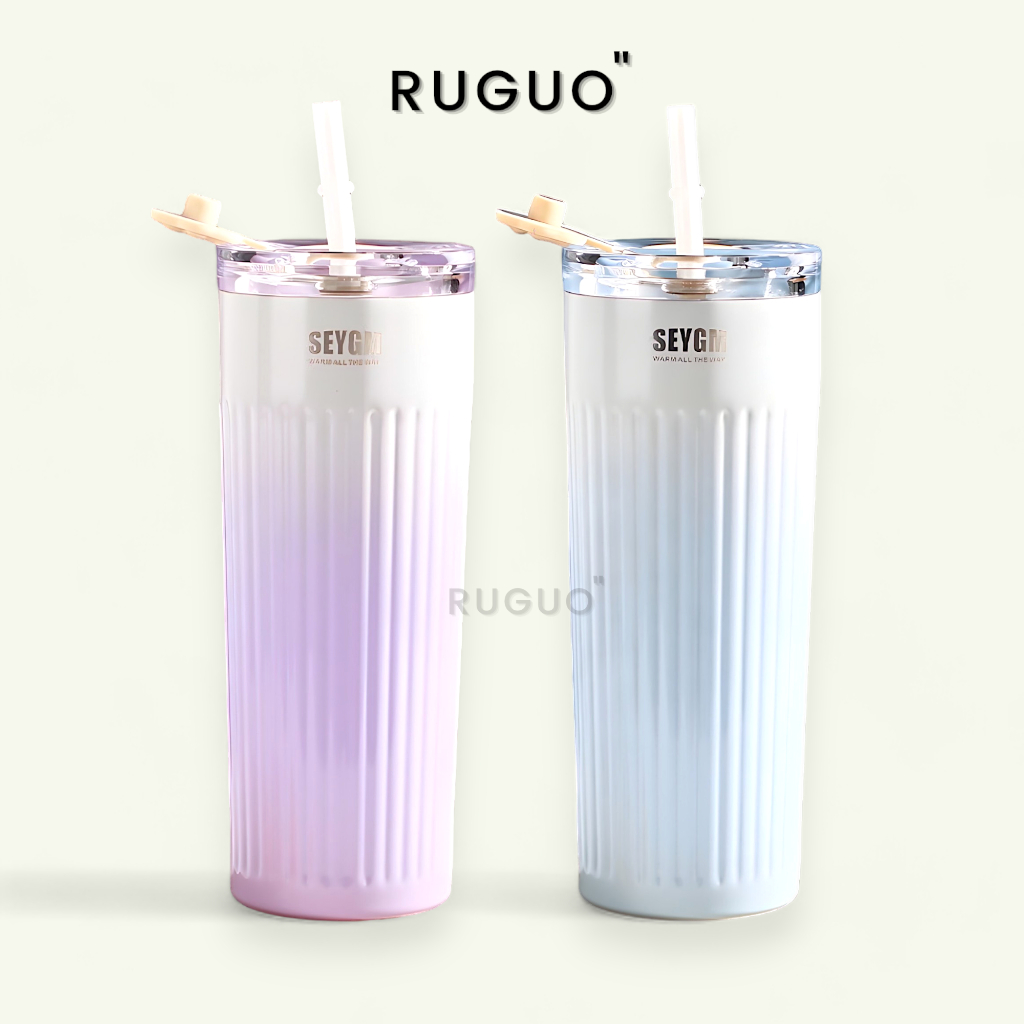 Ly Giữ Nhiệt Khắc Tên SEYGM 500ml Inox 304 Có Ống Hút