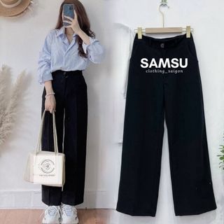 Quần ống rộng nữ form suông chất tuyết mưa phong cách Hàn Quốc mặc đi làm đi học Samsu.clothing_saigon