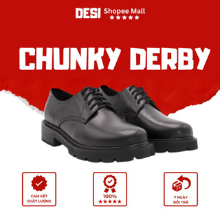 Giày Da Nam Cổ Thấp TRENDLUXE Chunky Derby Tây Nam Công Sở Trẻ Trung
