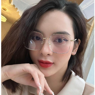 Mắt Kính Thời Trang Nam Nữ Dáng Vuông Gọng Kính Mắt Kim Loại Khung Lớn Hot Trend- VUÔNG CẬN