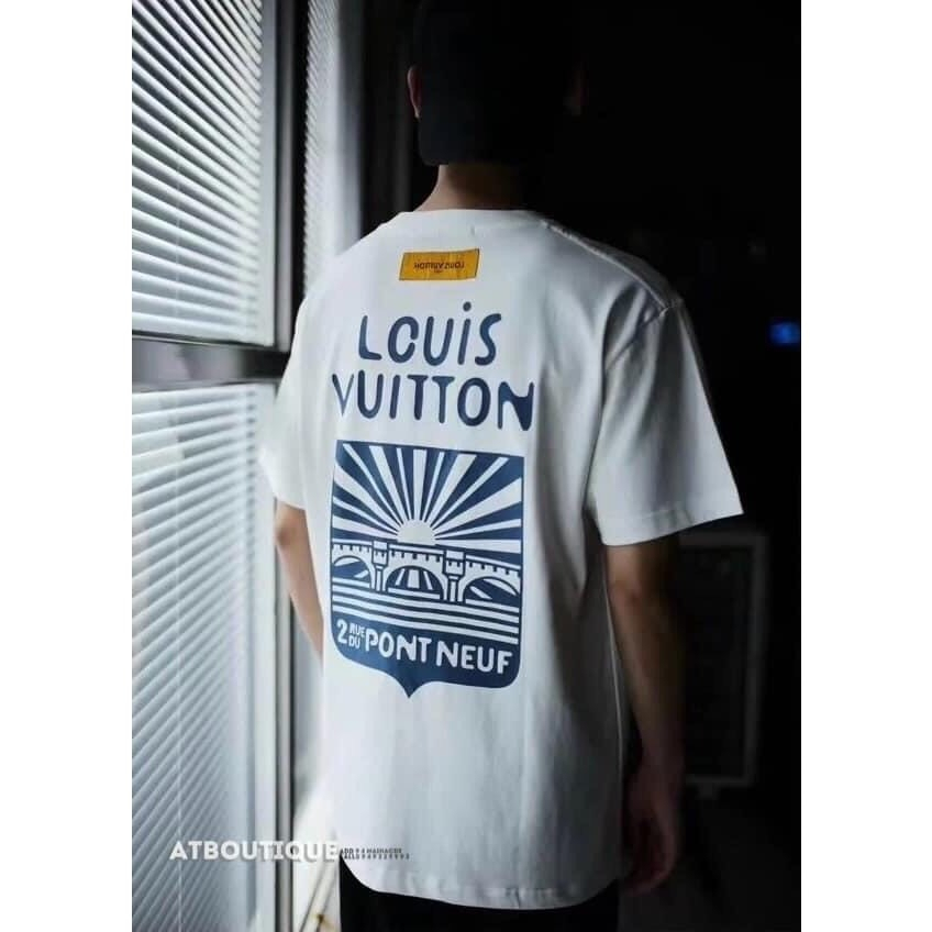 Áo Thun LV Mặt Trời Nam Nữ Unisex Chất Liệu Cotton, Áo Phông Form Rộng Hot Trend 2024