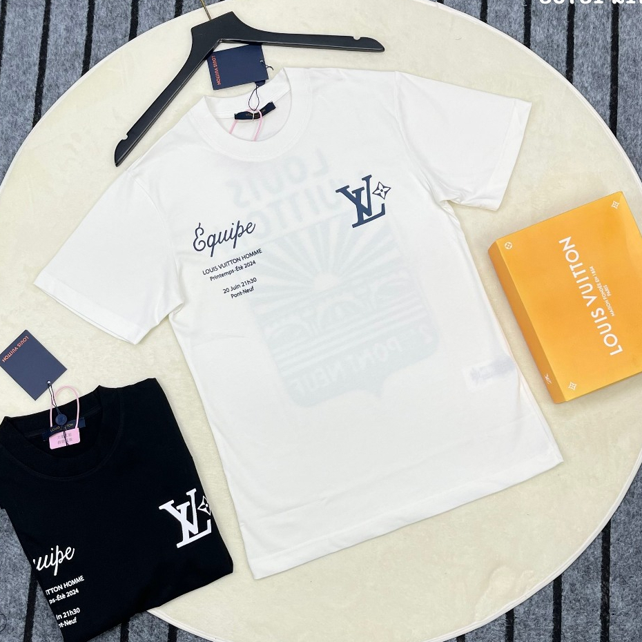 Áo Thun LV Mặt Trời Nam Nữ Unisex Chất Liệu Cotton, Áo Phông Form Rộng Hot Trend 2024