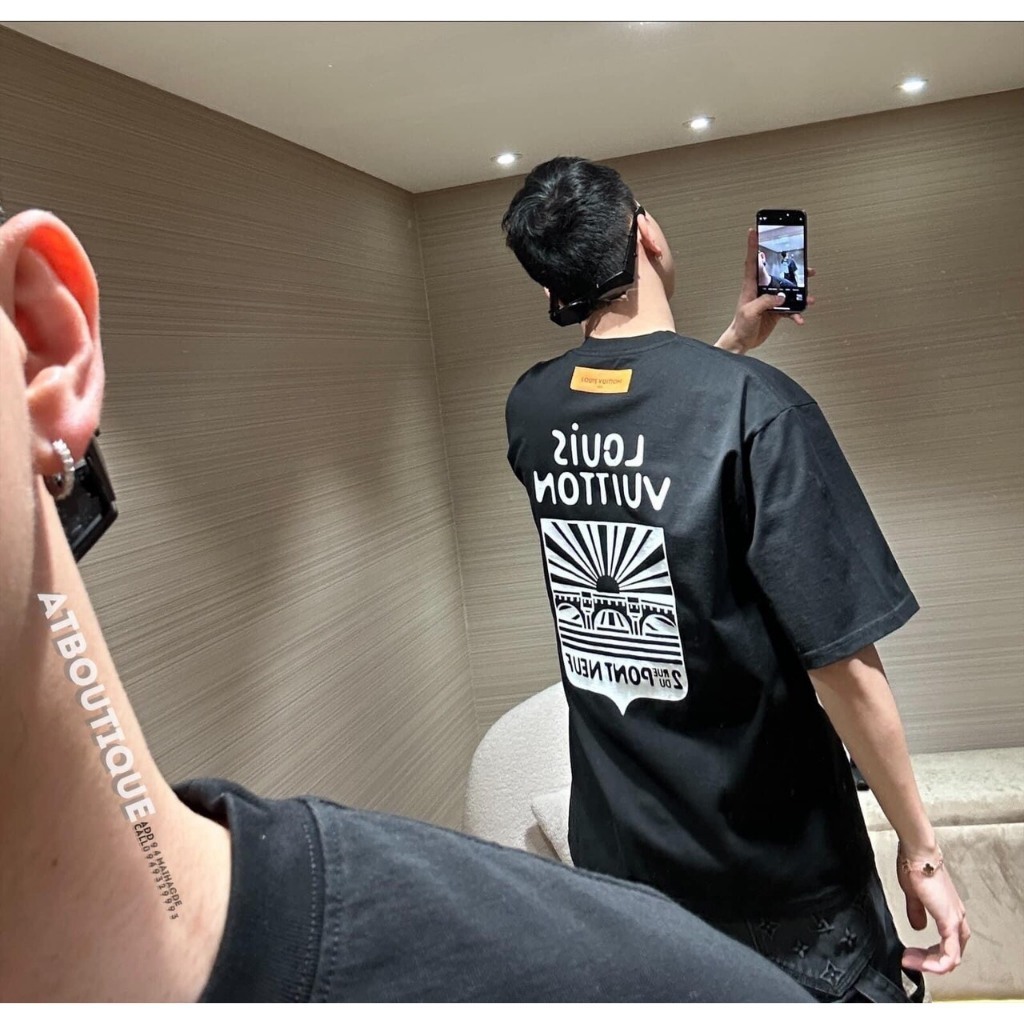 Áo Thun LV Mặt Trời Nam Nữ Unisex Chất Liệu Cotton, Áo Phông Form Rộng Hot Trend 2024