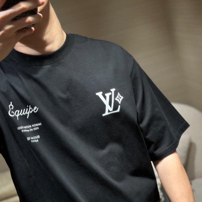 Áo Thun LV Mặt Trời Nam Nữ Unisex Chất Liệu Cotton, Áo Phông Form Rộng Hot Trend 2024