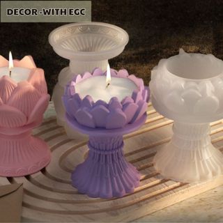 Khuôn silicon hình hoa sen DIY, làm nến, đổ khuôn, đổ resin