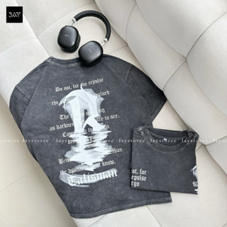 Áo thun tay lỡ Wash xám TALIS - Áo phông cổ tròn form rộng unisex nam nữ/ Jaystoree 🖤