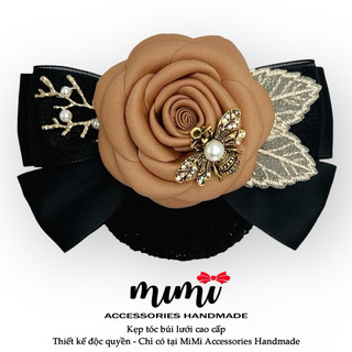 🎀 MiMi Kẹp búi lưới cao cấp 🎀 Kẹp tóc thời trang nữ gắn hoa trà nữ tính có nhiều mầu