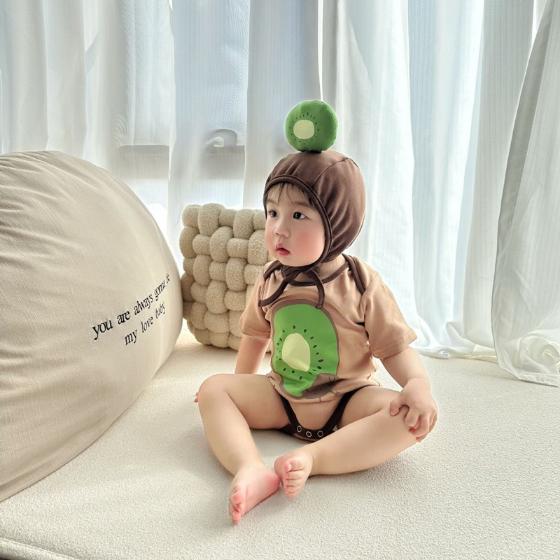 Set Bộ BodySuit Cover Kiwi Ikii Kèm Mũ cho em bé  từ 5-14kg IKII03