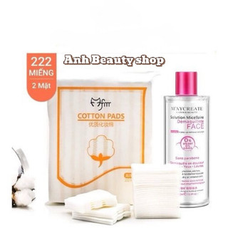  Bộ đôi một chai nước tẩy trang Maycreate và một bịch 222 miếng bông tẩy trang Cotton pads 
