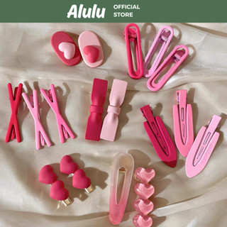  Set cặp tóc kẹp tóc 19 món cặp tóc mái hình trái tim cá mập hồng dễ thương ngọt ngào Alulu.store   