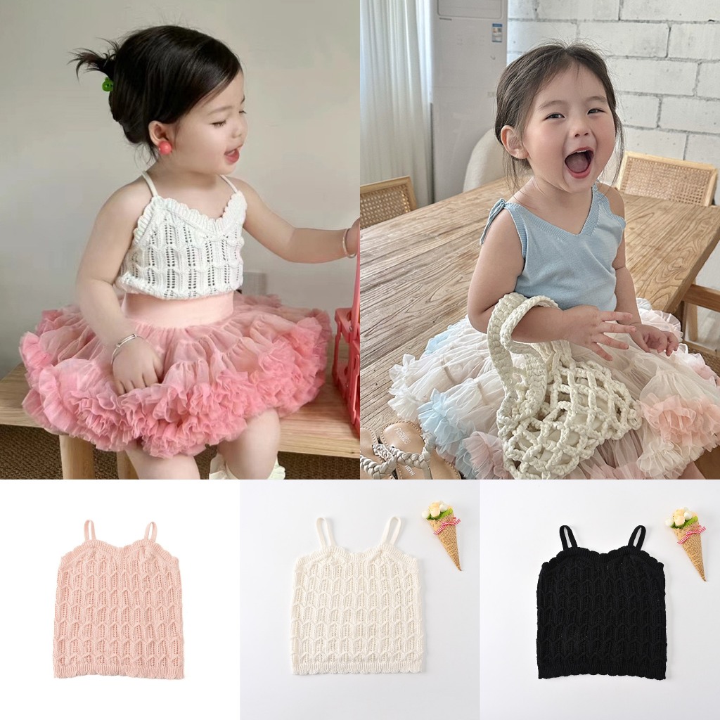 Áo 2 Dây Bé Gái Quảng Châu - Áo 2 Dây Mùa Hè Cho Bé Từ 1-8 Tuổi