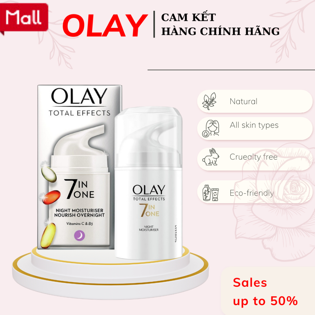 Kem dưỡng Olay Total Effects 7 In 1 Anti Ageing Moisturiser 50ml (bản UK mẫu mới) | BigBuy360 - bigbuy360.vn