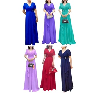 Đầm dạ hội dự tiệc cổ đắp bèo eo đính khoen che bụng rất tôn dáng, Đầm dạ hội trung niên vải tằm lụa sang trọng cao cấp