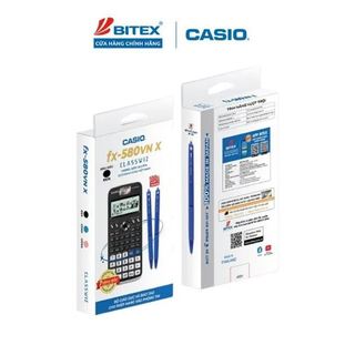 Máy Tính CASIO FX 580VNX Hàng Chính Hãng TẶNG KÈM BÚT Bảo Hành 7 Năm BITEX Nhập Khẩu 3 Màu Hồng Xanh Đen Cho Học Sinh