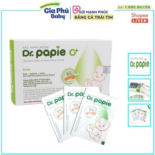 Gạc Rơ Lưỡi Dr. Papie ( hộp 30 cái ) cho bé sơ sinh hàng chính hãng