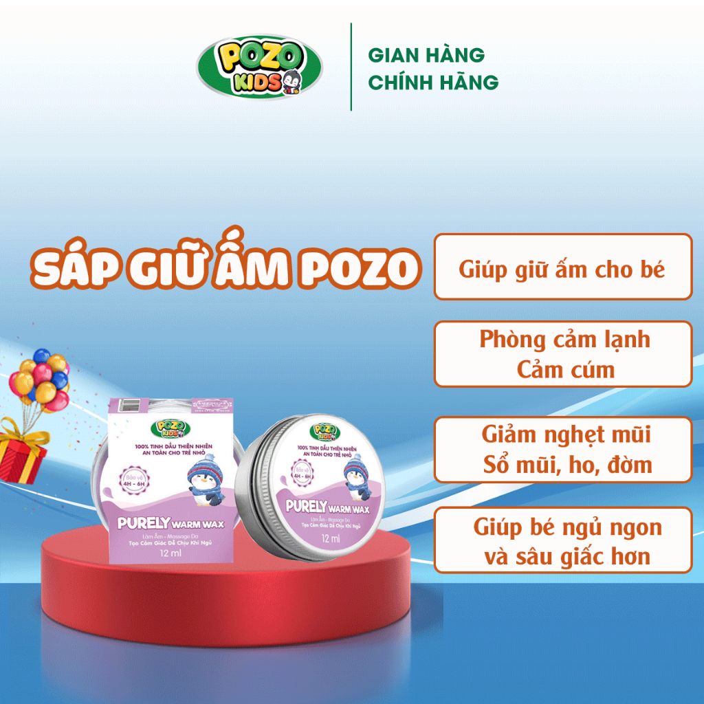 Sáp Làm Ấm Pozo - Purely Warm Wax - Giúp Làm Ấm, Massage Da, Tạo Cảm Giác Dễ Chịu Khi Ngủ, Lọ 12ml