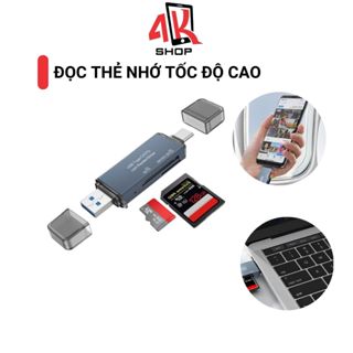  Đầu đọc thẻ nhớ 3.0 sd cổng usb và type-c micro sd máy ảnh cho điện thoại laptop pc máy tính bảng đa năng 