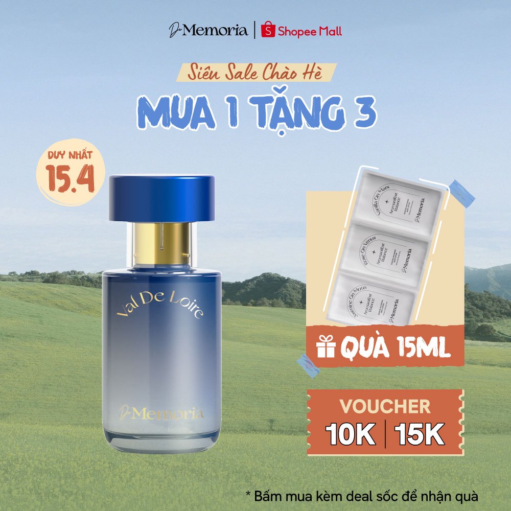 Nước Hoa Nữ De Memoria Tươi Mát,  Hoa Thơm Đẫm Sương (30ml) - Val De Loire 02 BST Ký Ức Đầu Tiên