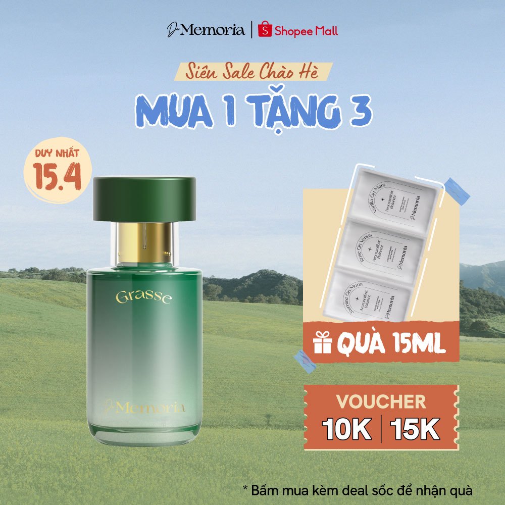 Nước hoa Nữ Thơm Lâu De Memoria Đáng Yêu, Hương Tulip, Thuần túy (30ml) - Grasse 06 BST Ký Ức Đầu Tiên