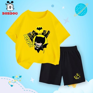Đồ bộ bé trai BOBDOG 2024, set quần da cá áo thun cotton -CQ- in hình cute người nhện BDO75 cho bé
