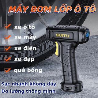 Máy bơm điện không dây,máy bơm hơi lốp ô tô,Tự động ngắt khi đủ áp suất,đo áp suất lốp,Thích hợp cho xe đạp/xe máy/ô tô