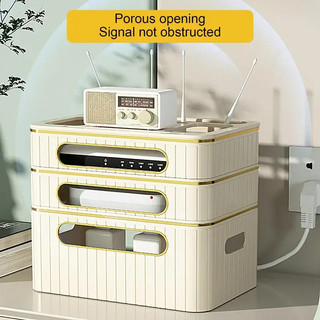 Hộp đựng đồ công nghệ để bàn, ổ cắm điện, tiết kiệm không gian Wifi Router Storage Box
